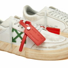 Off-White Men's Low Vulcanised Distressed Leather Sneakers in White