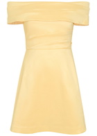 Rebecca Vallance Mandy Pleated Slubbed-poplin Mini Dress Yellow