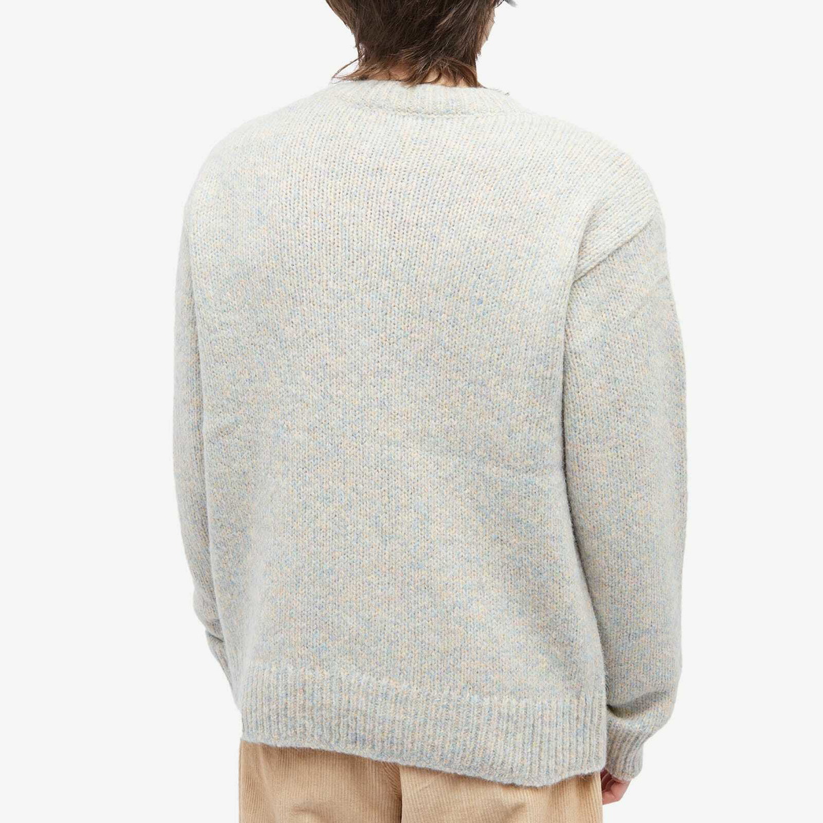 DRIES VAN NOTEN【MORANE MARL CREW KNIT】 Dries Van Noten Men's Morane Marl Crew Knit in Grey Dries
