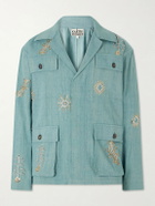 Kartik Research - Safari Embroidered Cotton Jacket - Green