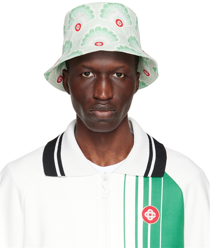 Photo: Casablanca Green Printed Denim Bucket Hat