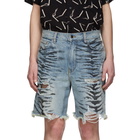 Amiri Indigo Tiger Thrasher Shorts