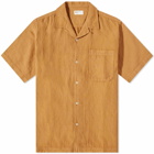 Universal Works Men's Hemp Cotton Camp Shirt in Bronze