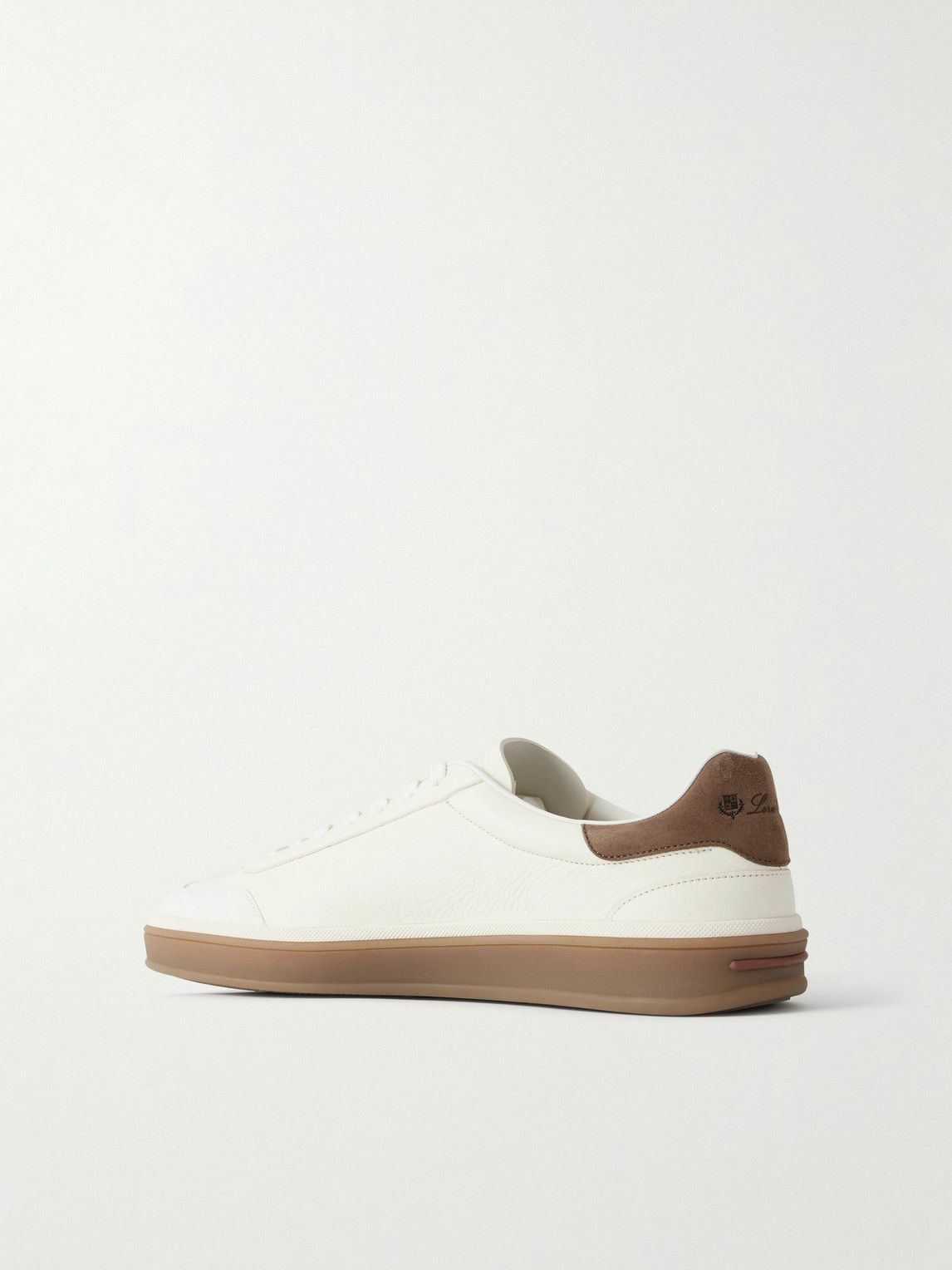Loro Piana - Tennis Walk Suede-Trimmed Leather Sneakers - White