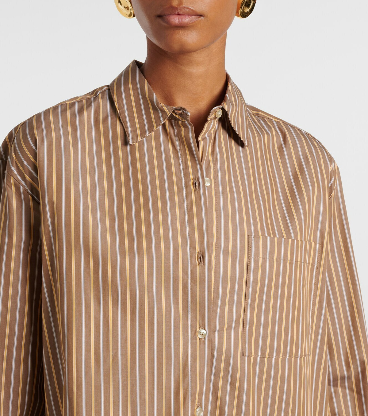 Leset Yoshi striped cotton-blend twill shirt