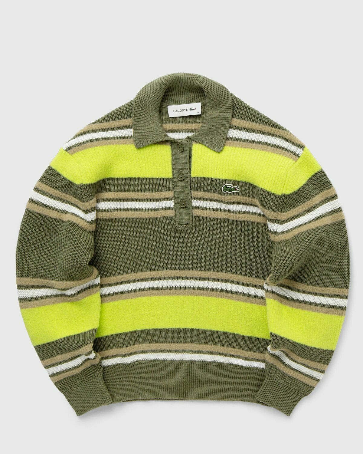 90'S Lacoste LACOSTE French Lacoste Border Pattern Wool Knit Sweater Made in France Men's L Size Vintage /eaa498005