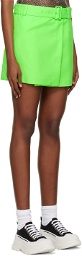 AMI Alexandre Mattiussi Green Belted Miniskirt