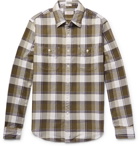 J.Crew - Wallace & Barnes Slim-Fit Checked Cotton-Flannel Shirt - Men - Army green