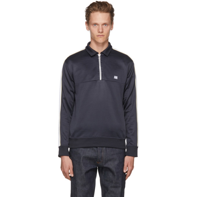 Photo: AMI Alexandre Mattiussi Navy Half Zip Track Jacket