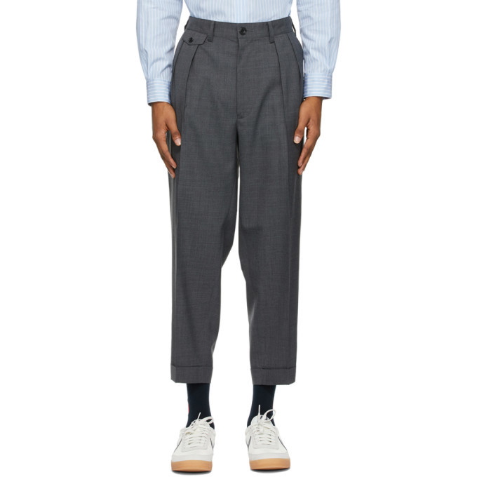 Photo: BEAMS PLUS Grey Tropical Wool Two-Pleats Trousers