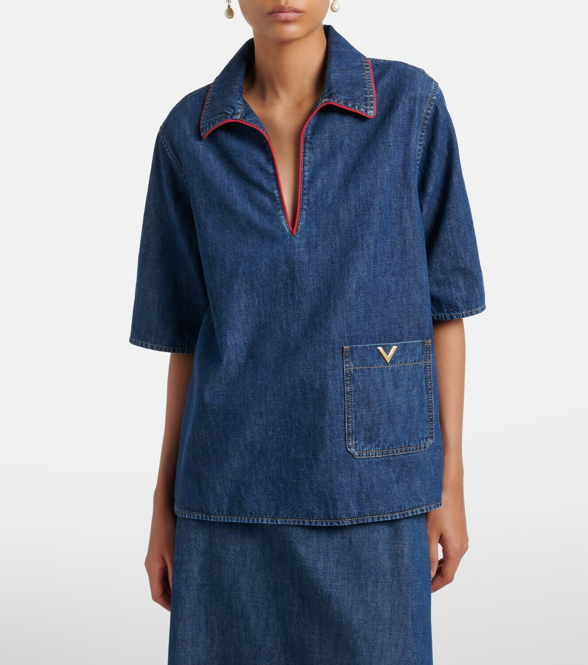 Valentino VGold denim top
