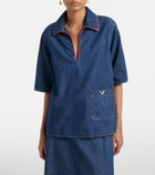 Valentino VGold denim top