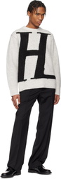 Helmut Lang Black Relaxed Wool Trousers