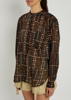 Isabel Marant étoile Mexica Printed Sheer Cotton Blouse Black