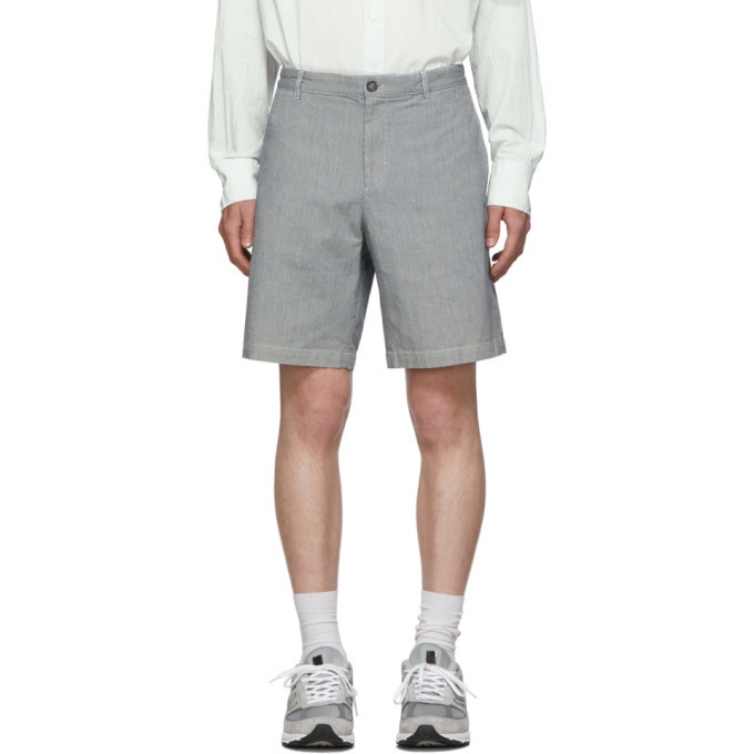Photo: A.P.C. Black and White Pinstriped Christ Shorts