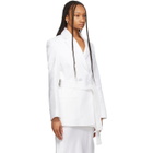 Michael Lo Sordo White Linen Wrap Boy Blazer