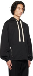 Jil Sander Black Drawstring Hoodie
