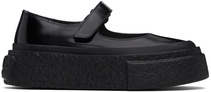 MM6 Maison Margiela Black Platform Court Ballerina Flats MM6