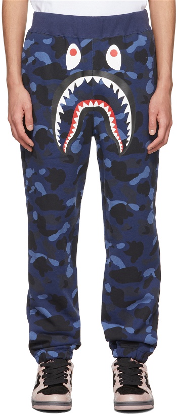 Photo: BAPE Navy Camo Shark Lounge Pants