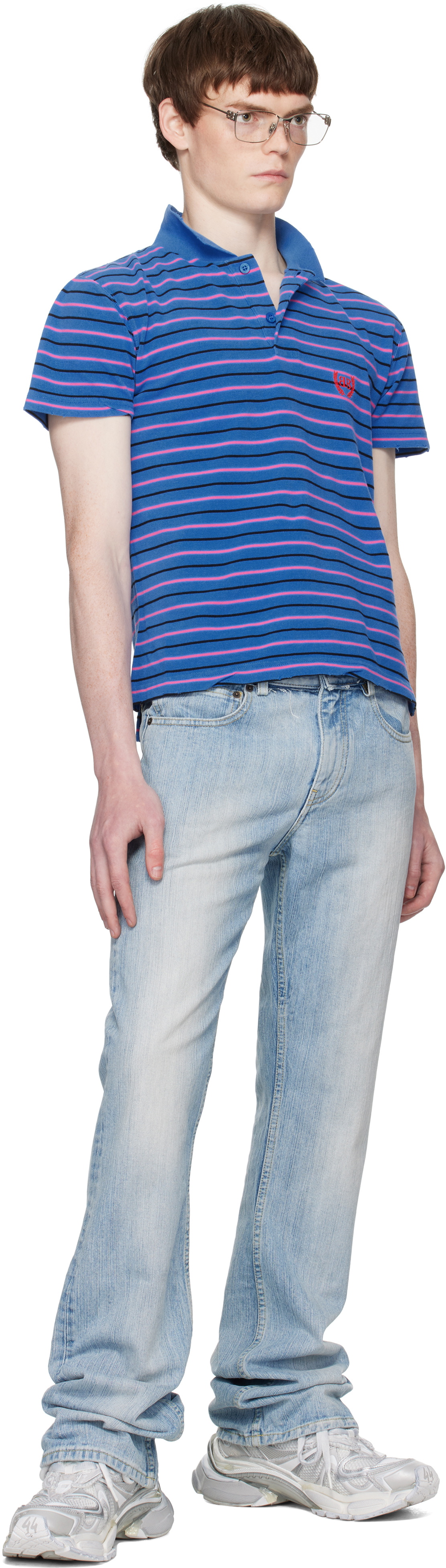 Balenciaga Blue Laurel Classic Fitted Polo