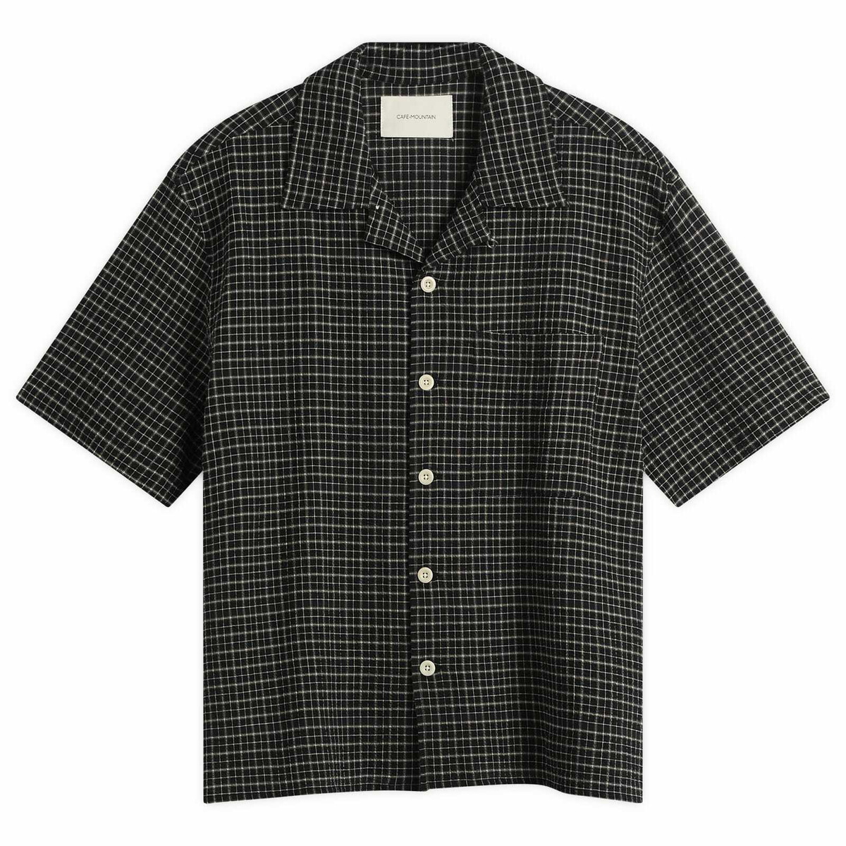 Café Mountain Men's Loose Check Vacation Shirt in Black