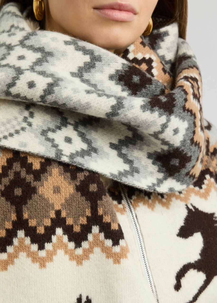 Stella Mccartney Fair Isle Intarsia Wool Scarf - Multicoloured 1 - One Size