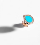 Repossi Antifer 18kt rose gold single earring with turquoise and diamonds