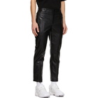 Juun.J Black Faux-Leather Zip Trousers