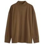 MHL by Margaret Howell Men's Thermal Mock Neck Sweatshirt in Bark