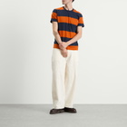 YMC Men's Wild Ones Block Stripe T-Shirt in Navy/Spice