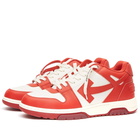 Off-White Men's Out Of Office Leather Sneakers in Barlo/White