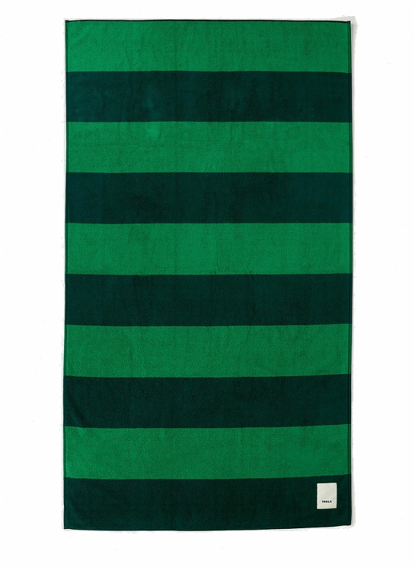 Photo: Block Stripe Beach Towel in Green