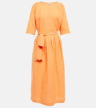 Vince - Belted linen and cotton dress