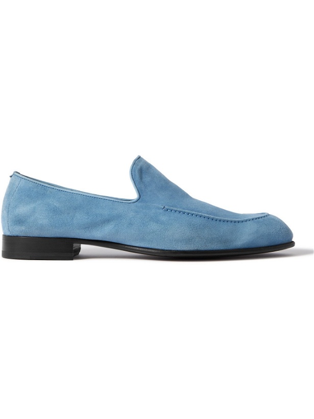 Photo: BRIONI - Suede Loafers - Blue - UK 8