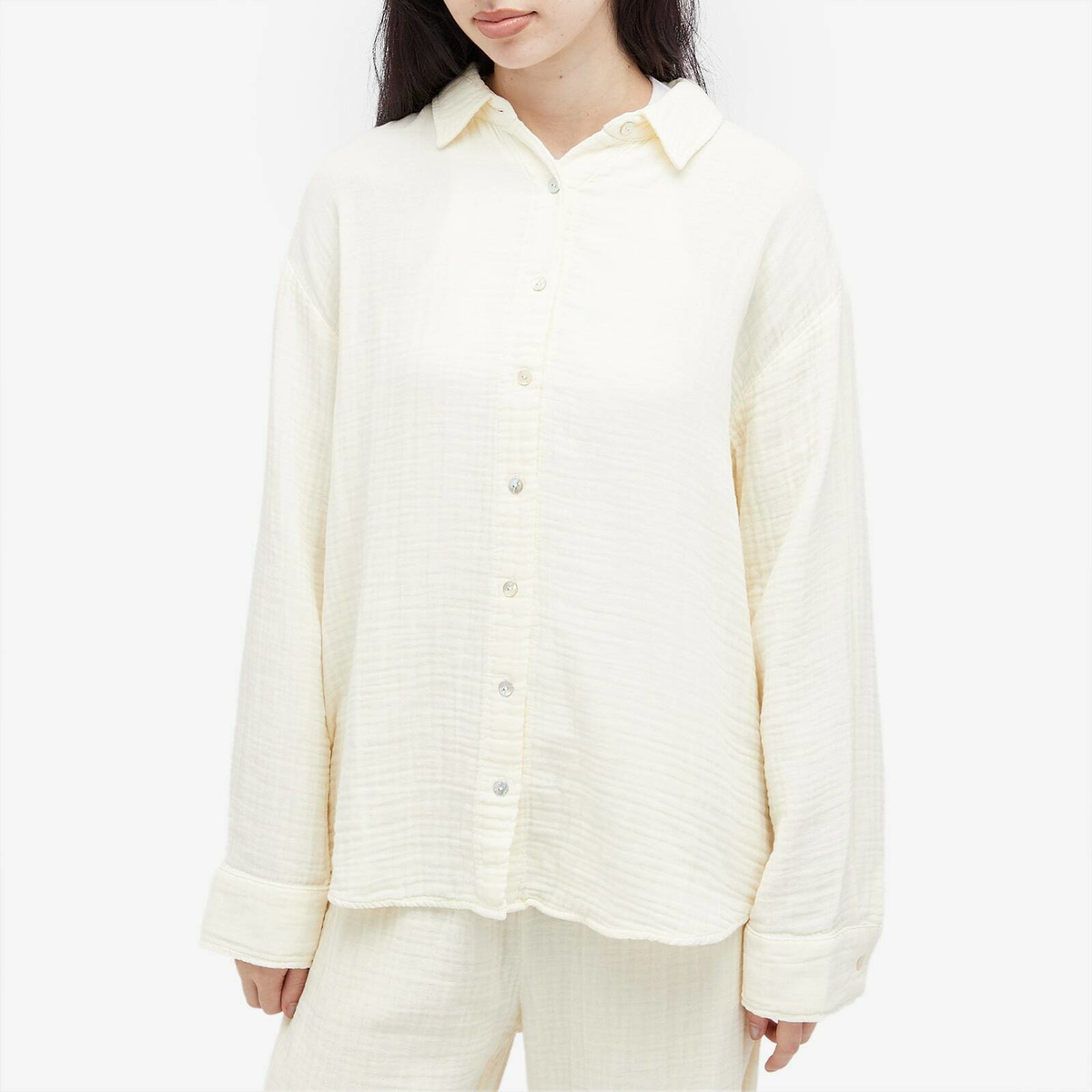 DONNI. Women's Bubble Shirt in Creme