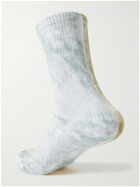 Nike - Everyday Plus Tie-Dyed Stretch Cotton-Blend Socks - White