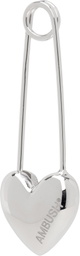 AMBUSH Silver Heart Safety Pin Single Earring