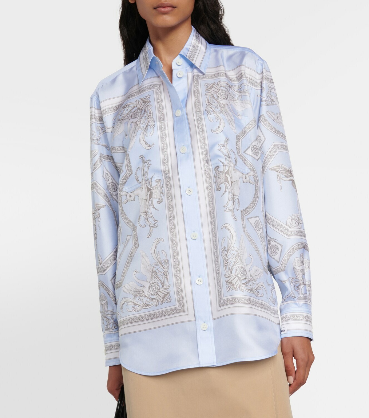 B Print Silk Shirt