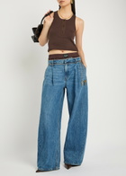 Alexanderwang.t Boxer-effect Wide Barrel-leg Jeans Blue