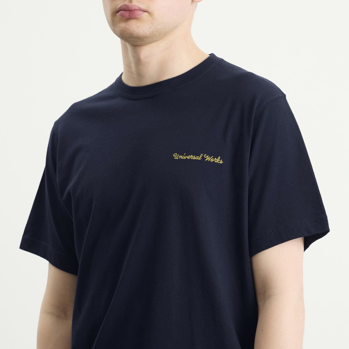 Universal Works Men's Wish You Were Here T-Shirt in Navy