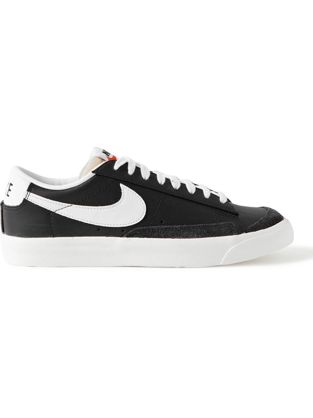 Photo: Nike - Blazer Low '77 Suede-Trimmed Leather Sneakers - Black