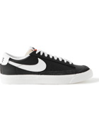 Nike - Blazer Low '77 Suede-Trimmed Leather Sneakers - Black