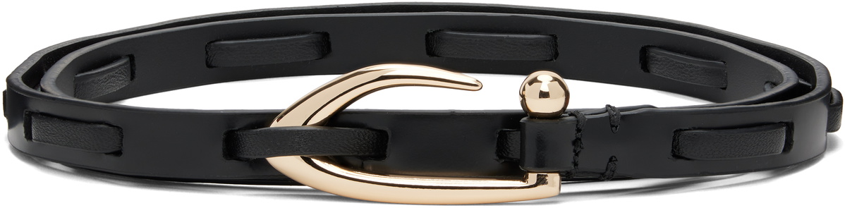 BY FAR Black Chimera Interlaced Belt