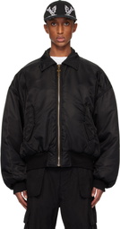 We11done Black Collar Bomber Jacket