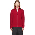 Maison Margiela Red Knit Zip-Up Sweater