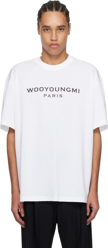 Photo: WOOYOUNGMI White Front Logo T-shirt