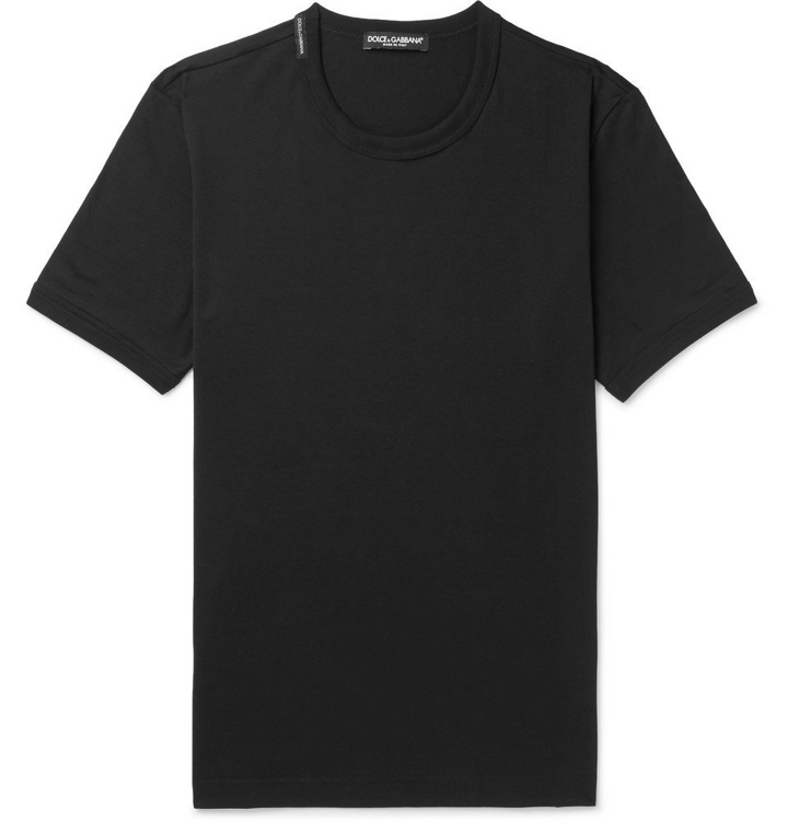 Photo: Dolce & Gabbana - Slim-Fit Cotton-Jersey T-Shirt - Men - Black