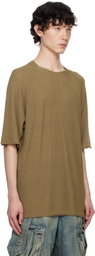 DEVOA Khaki Short Sleeve Knit T-shirt