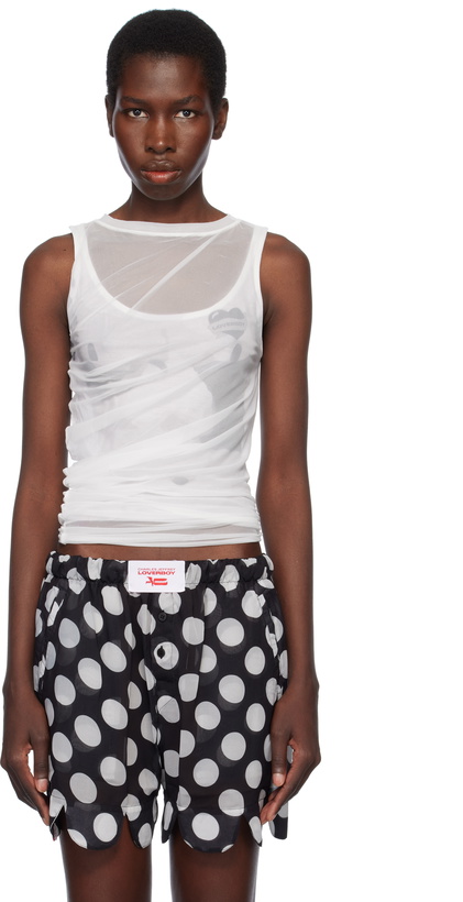 Photo: Charles Jeffrey LOVERBOY White Draped Mesh Tank Top