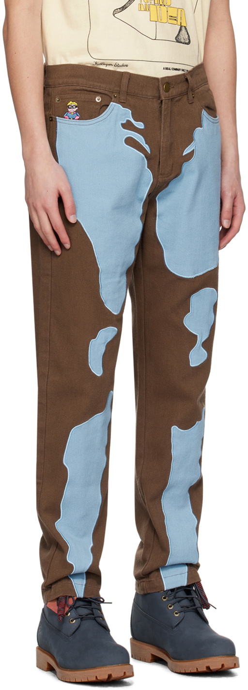 KidSuper Brown Embroidered Jeans